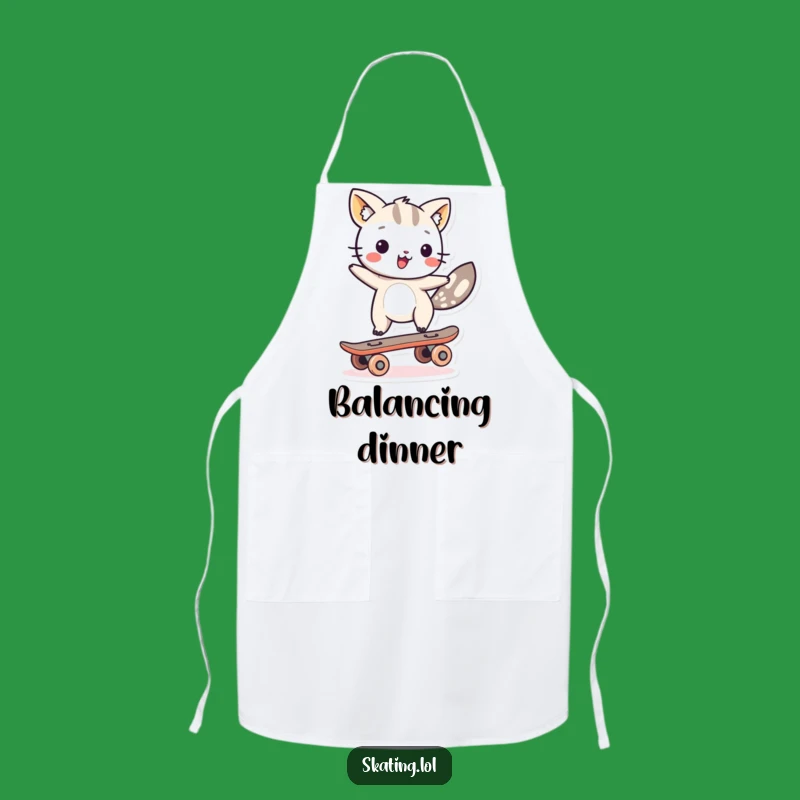 Funny Balancing Animal Apron - Comedic Kitchen Gift for Skaters