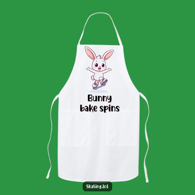 Funny Bunny Ice Skating Apron: Cook with Bouncy Feline Flair