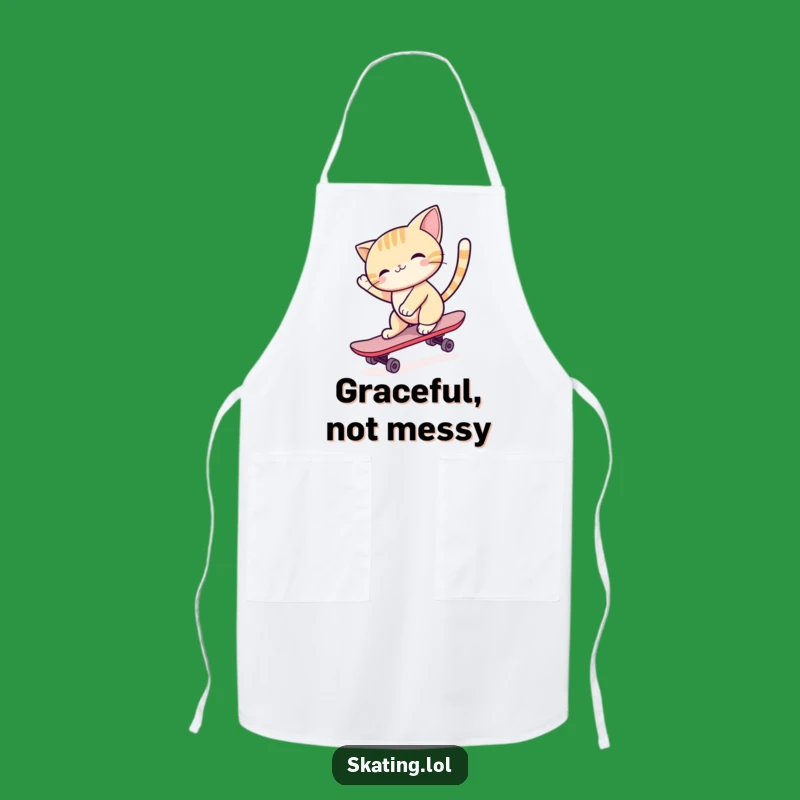 Funny Cat Skateboard Apron: Chef Cat's Graceful Moves in the Kitchen, Gift