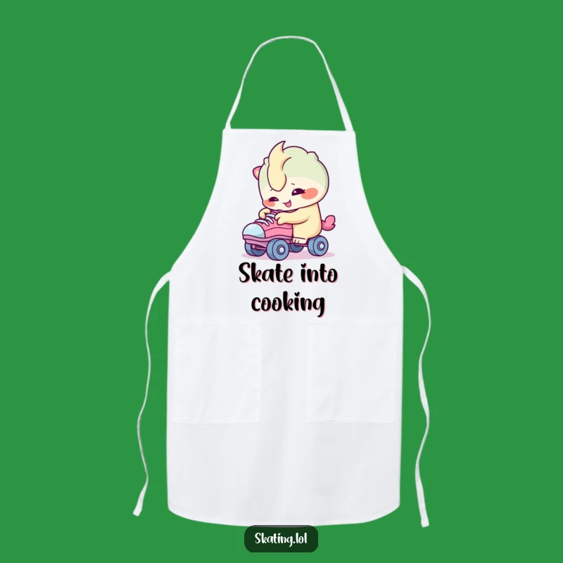 Funny Curious Skater Apron: Creature's Wheel Design, Hilarious Funny Gift!
