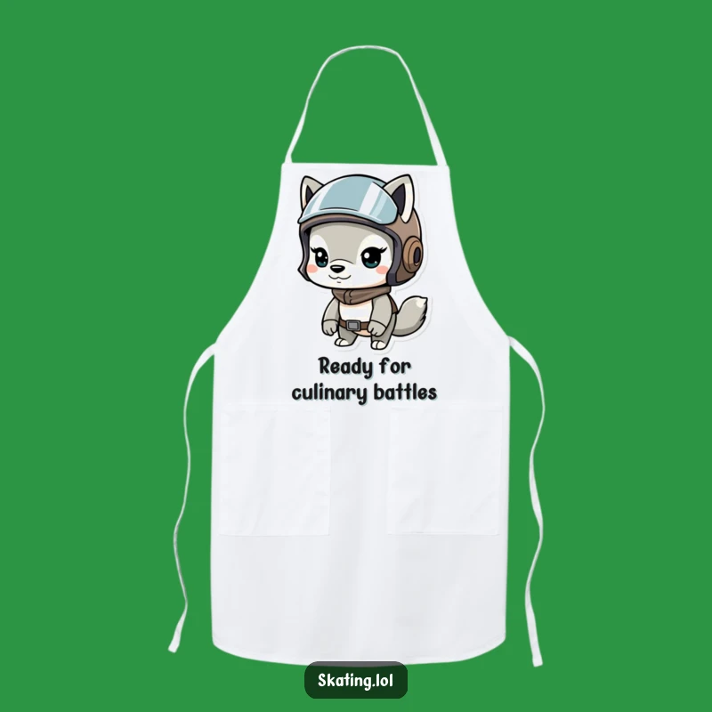 Funny Determined Helmet Animal Apron: Cook with Courage and Humor.