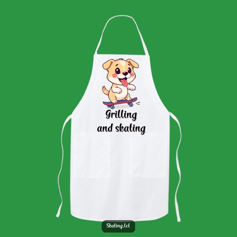 Funny Dog Roller Skate Apron - Kitchen Fun for Energetic Cooks