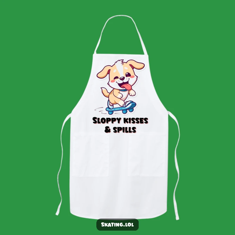 Funny Dog Skater Apron: Cook Up Laughs with this Pup, Funny Gift!