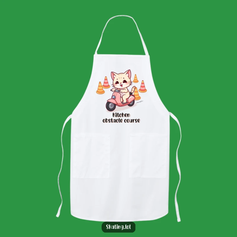 Funny Scooter Cat Apron: Playful Kitchen Navigator, Gift