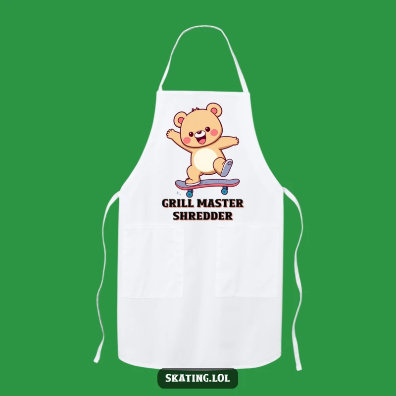 Funny Skateboard Bear Apron: Cheerful Chef's Trickster, Kitchen Gift