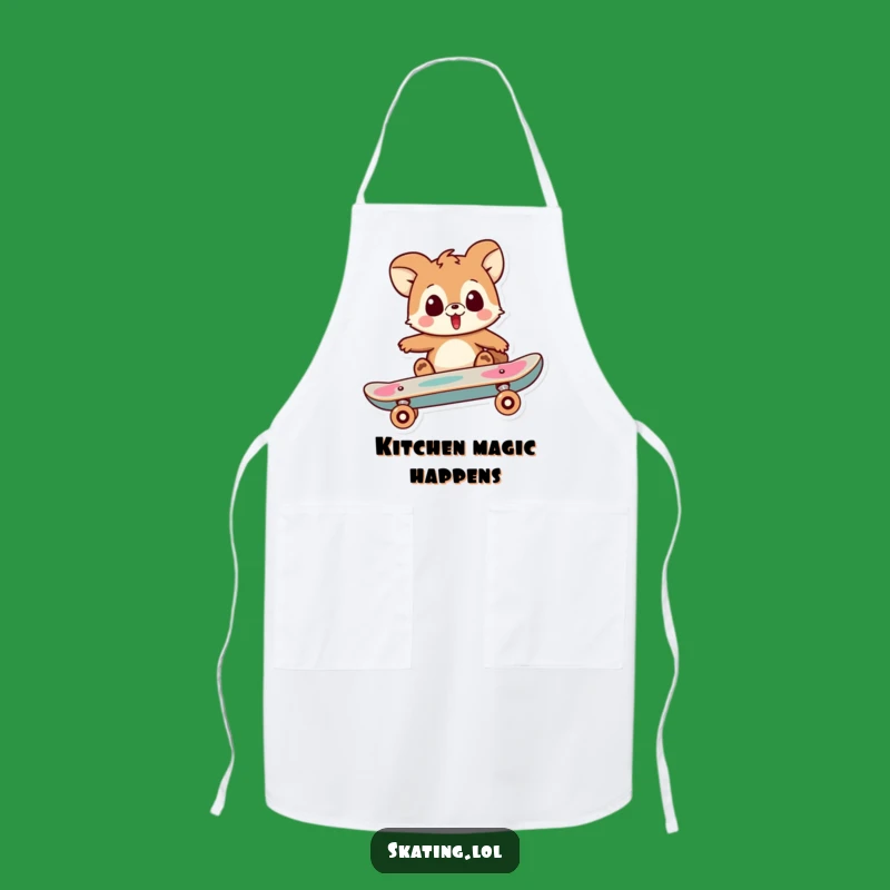 Funny Surprised Skater Animal Apron: Cook with Hilarious Astonishment