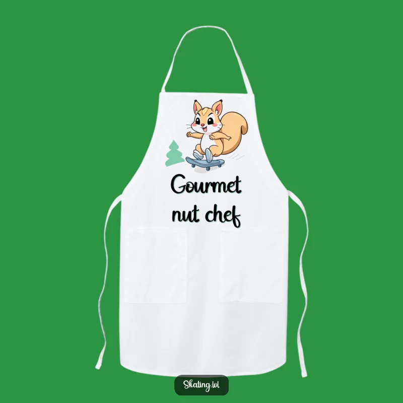 Funny Squirrel Speed Skates Apron: High-Energy Kitchen Fun for Squirrel Lovers