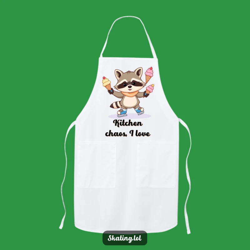 Funny Raccoon Apron: Mischievous Skater's Sweet Kitchen