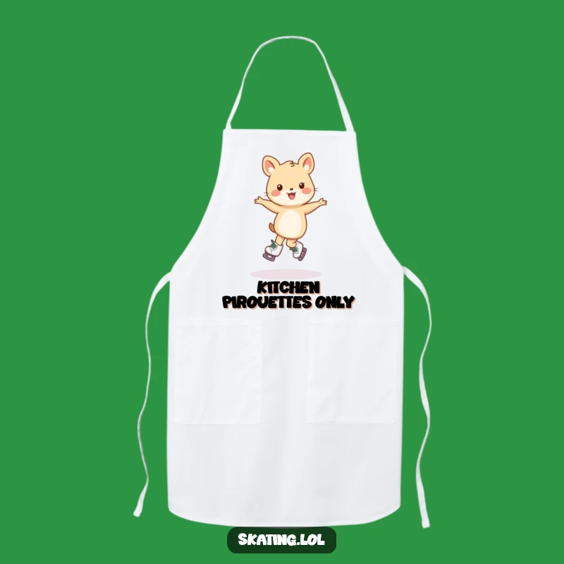 Funny Skating Animal Apron: Wobbly Kitchen Pirouette Design - Hilarious Funny Gift