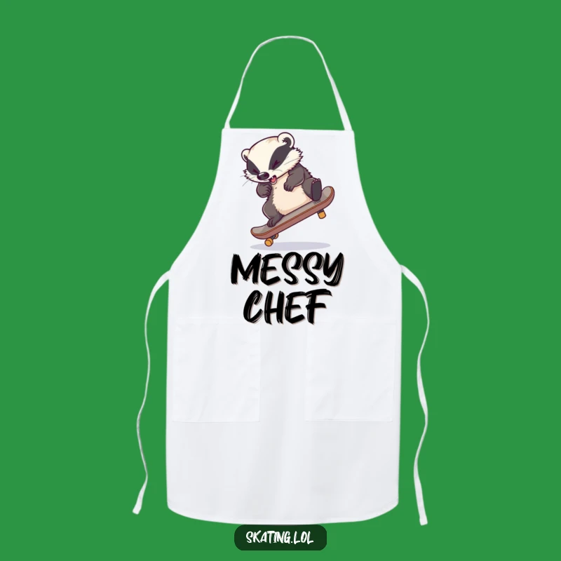 Funny Clumsy Badger Apron: Kitchen Fun for Aspiring Chefs and Jokers
