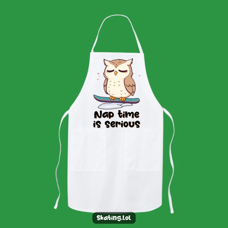 Funny Owl Apron: Sleepy Snowboarder's Cozy Kitchen