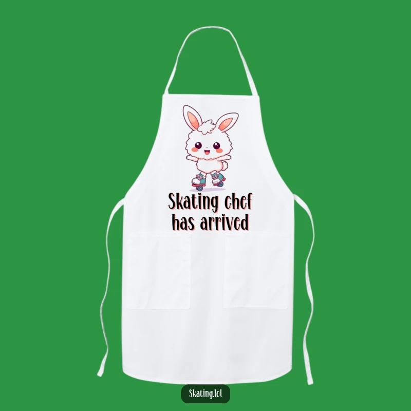 Funny Bunny Roller Skates Apron: Cheerful Kitchen Fun for Bunny Lovers