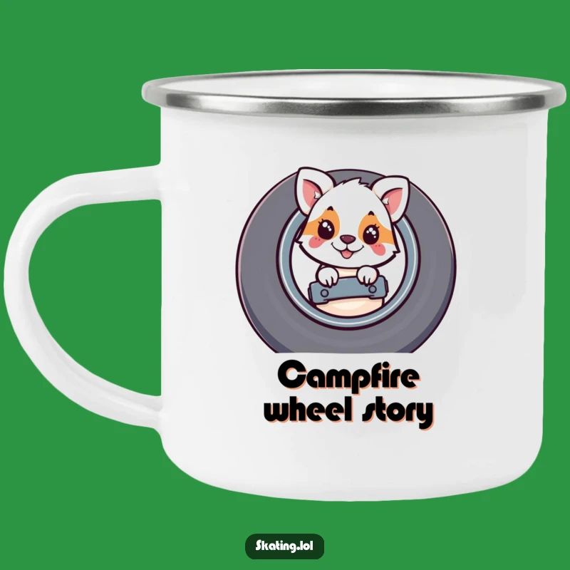 Funny Skateboard Wheel Peek Camping Mug: Adventure Peek-a-Boo