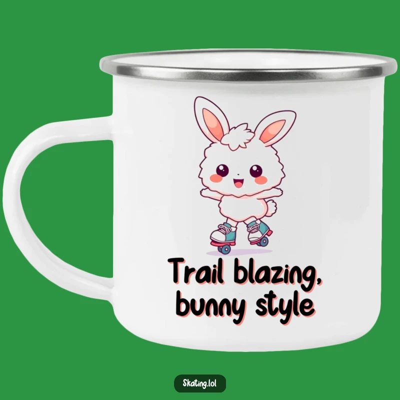 Funny Bunny Roller Skates Camping Mug: Cheerful Outdoor Fun for Bunny Lovers
