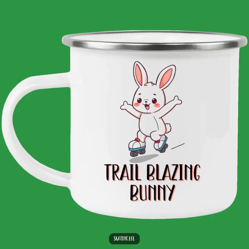 Funny Bunny Roller Skates Camping Mug - Outdoor Fun with Joyful Character