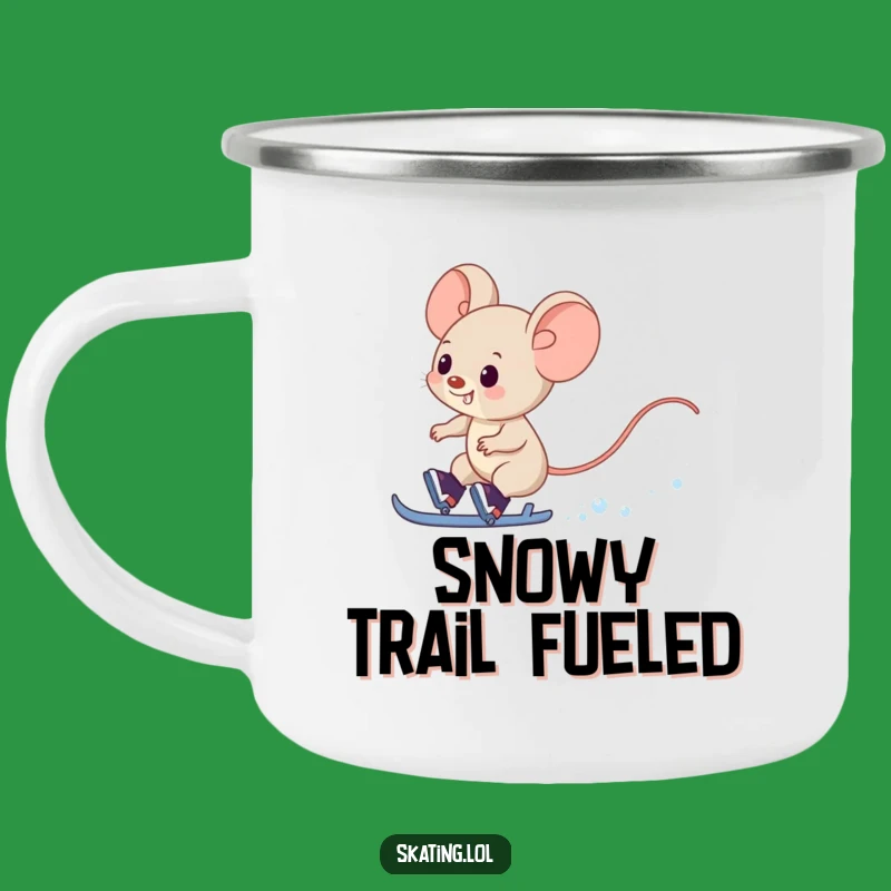 Funny Mouse Camping Mug: Enjoy Winter Speed Outdoors with This Hilarious Skater's Cup