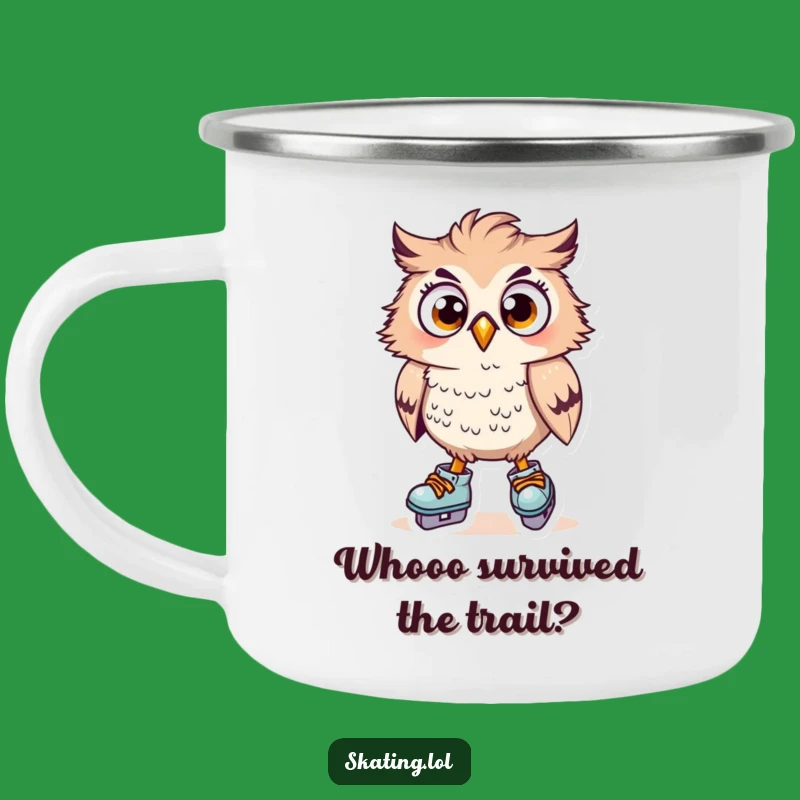 Funny Owl Skater Camping Mug: Adventure Surprise, Perfect Funny Gift!