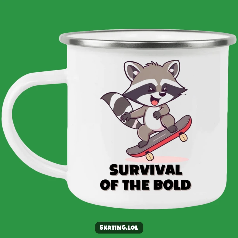 Funny Raccoon Skateboard Camping Mug: Wild Trailside Adventures, Gift