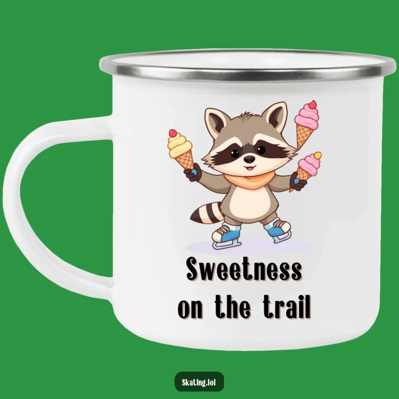 Funny Raccoon Camping Mug: Mischievous Skater's Sweet Outdoors