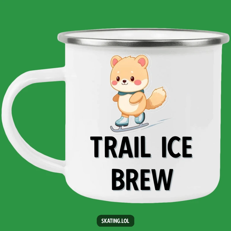 Durable Funny Fuzzy Ice Skater Animal Camping Mug - Comedic Outdoor Gift