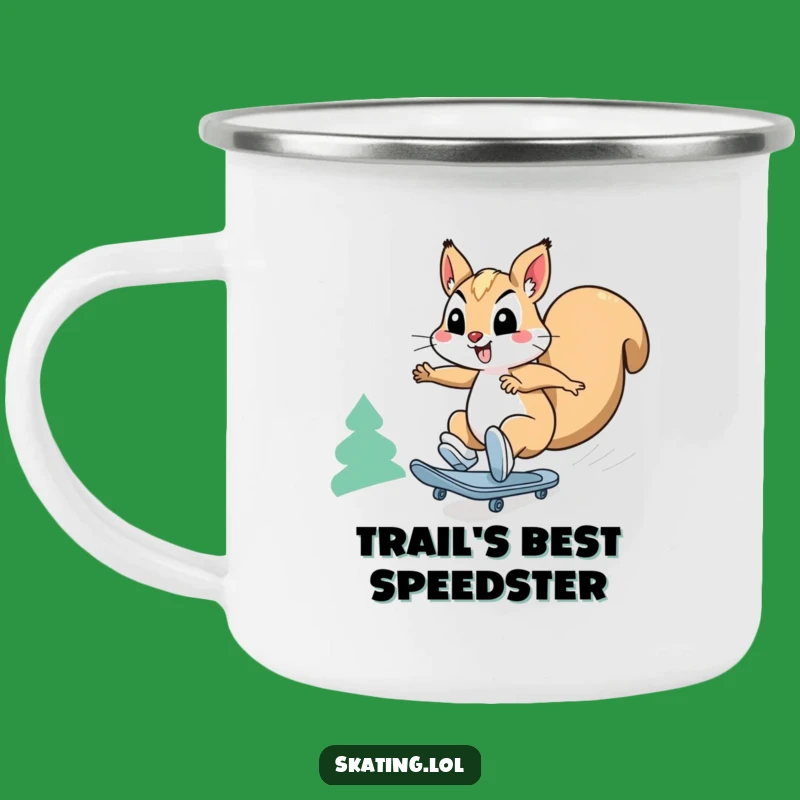 Funny Squirrel Speed Skates Camping Mug: High-Octane Outdoor Fun for Squirrel Lovers