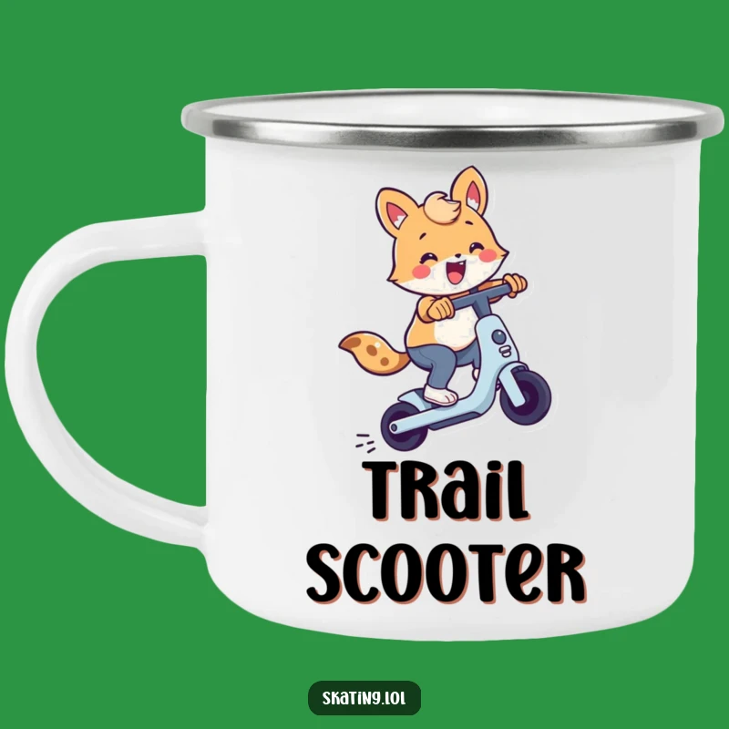 Durable Funny Scooter Trick Animal Camping Mug - Comedic Gift for Outdoor Fun