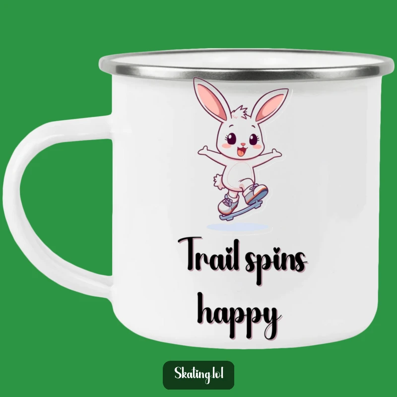 Funny Bunny Ice Skating Camping Mug: Bounce Through Adventures with Hot Drinks