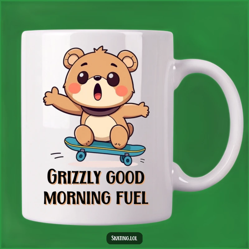 Funny Bear Skateboarder Mug: A Hilarious Gift Idea for Skaters and Bear Lovers!