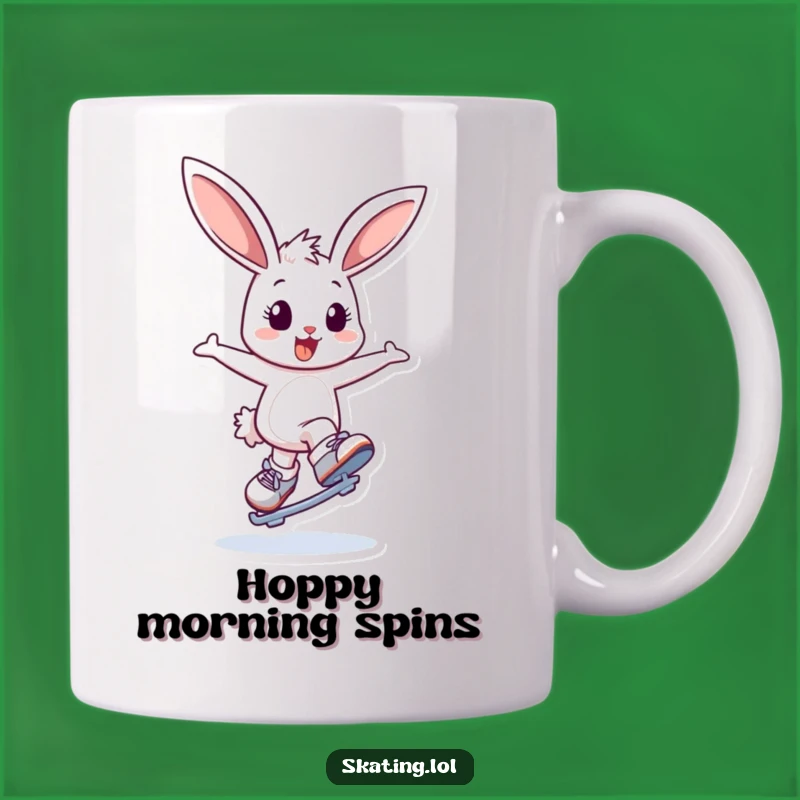 Funny Bunny Ice Skating Mug: Joyful Gift for Enthusiastic Skaters