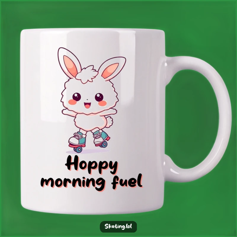 Funny Bunny Roller Skates Mug: Joyful Skating Humor Gift for Bunny Lovers