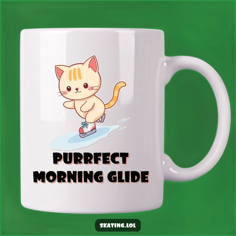 Funny Cat Ice Skating Mug: Adorable Gift for Feline Fans and Skaters