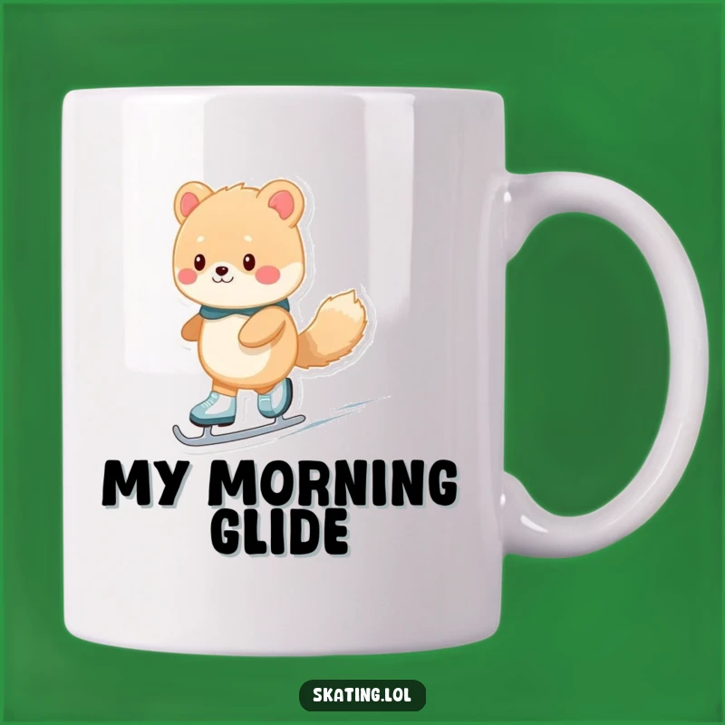 Funny Ice Skating Fuzzy Animal Mug - Perfect Comedic Gift for Skaters