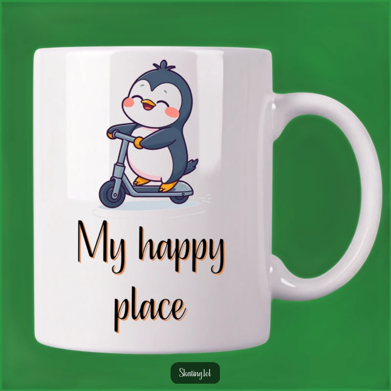 Funny Penguin Kick Scooter Mug: Joyful Ride Gift for Scooter Lovers