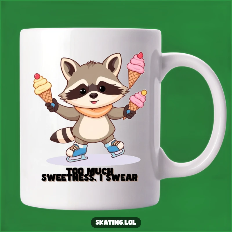 Funny Raccoon Ice Cream Mug: Mischievous Skater Treat Gift