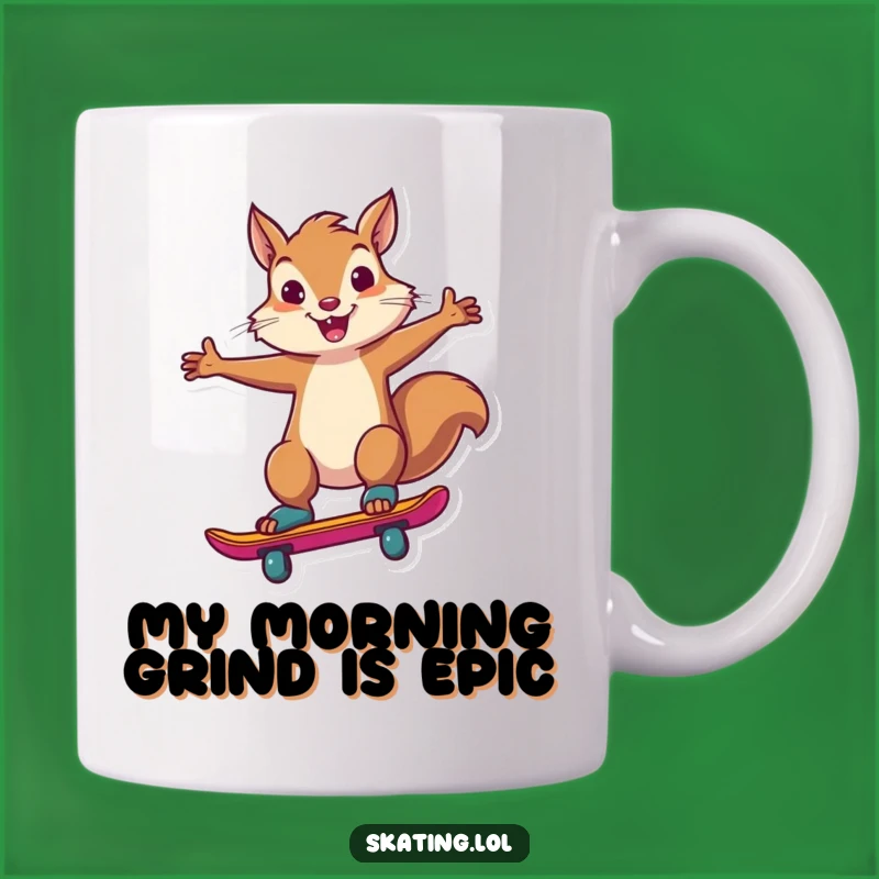Funny Squirrel Skate Trick Mug: A Confident, Funny Gift for Skaters and Animal Lovers
