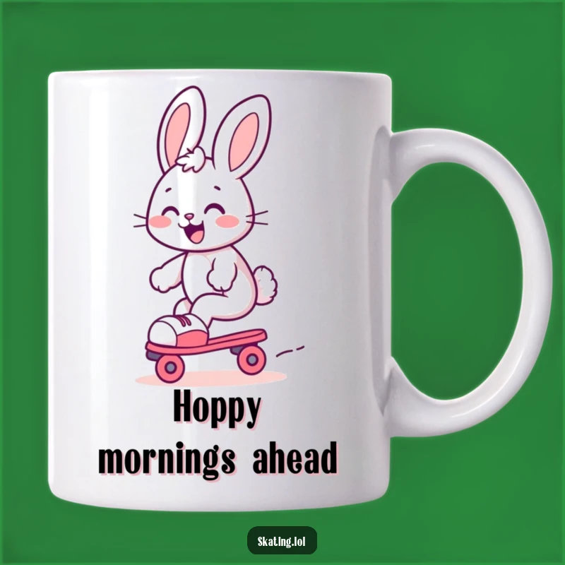 Funny Bunny Roller Skate Mug: Joyful Ride, Perfect Gift for Skaters
