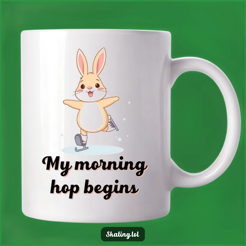 Funny Arctic Hare Ice Skating Mug: Joyful Winter Fun Gift