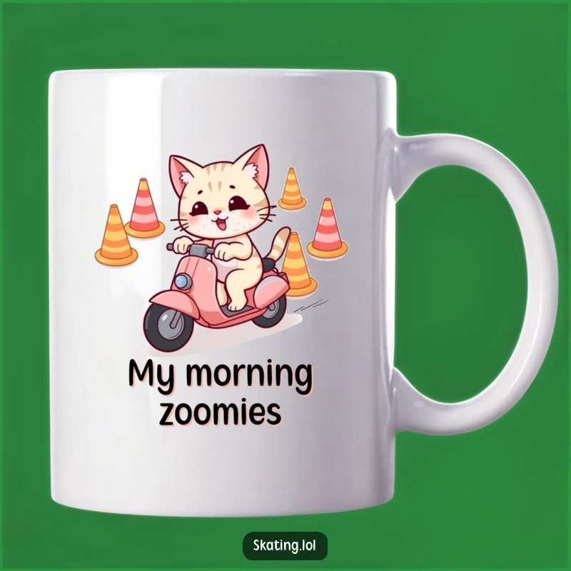 Funny Scooter Cat Mug: Playful Weaving Fun Gift for Cat Lovers