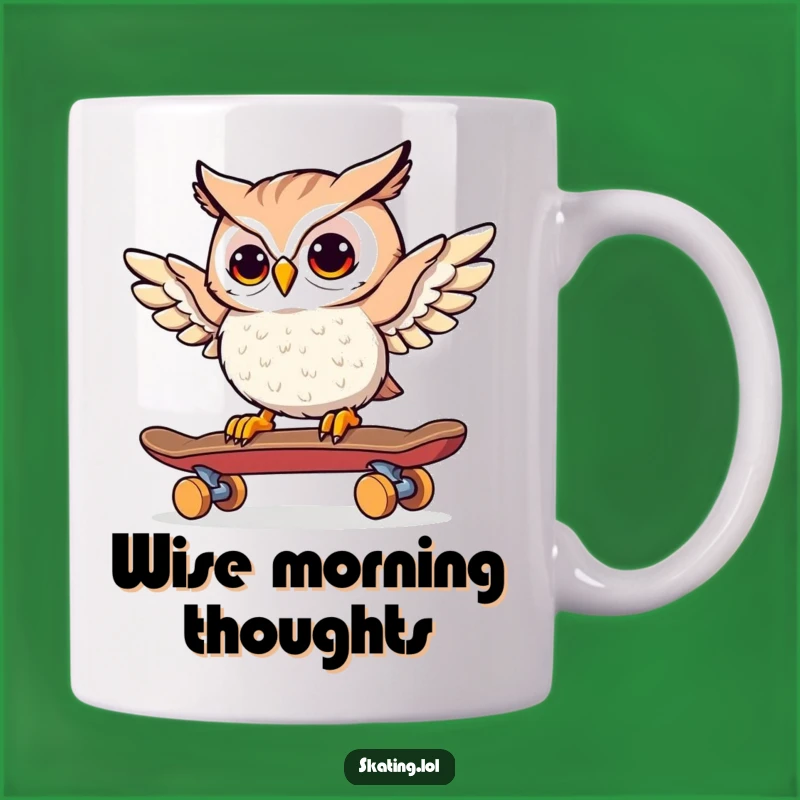 Funny Owl Skateboarder Mug: A Whimsical and Hilarious Gift for Wise Adventurers!