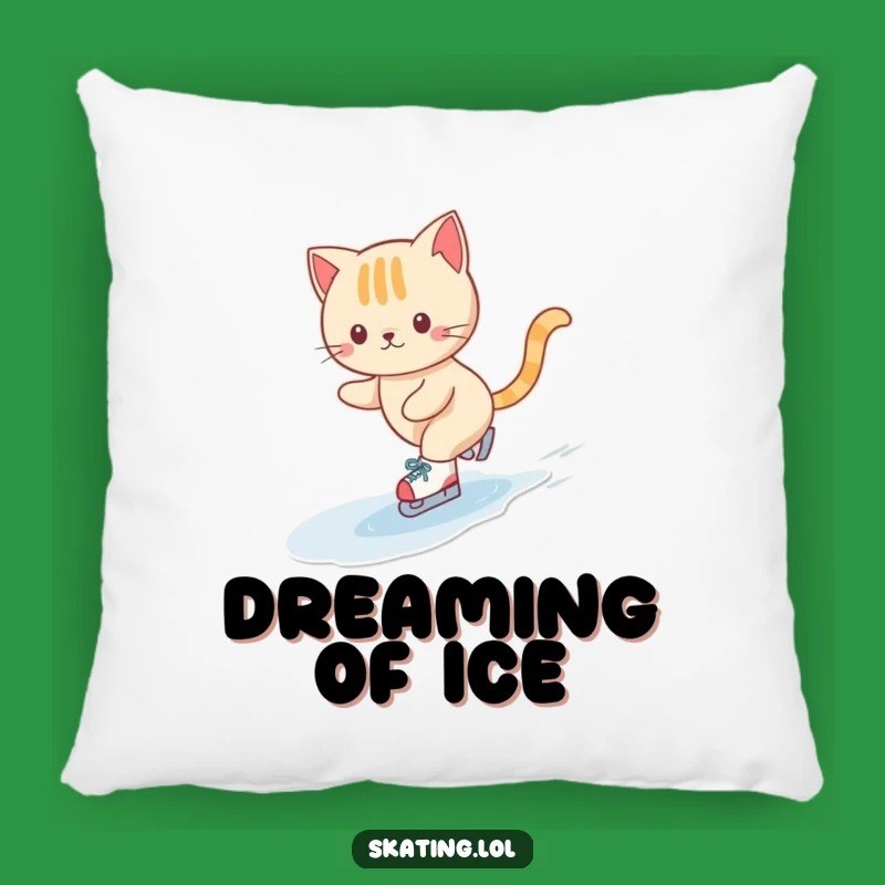 Funny Cat Ice Skating Pillow: Cozy Comfort with Adorable Winter Vibes