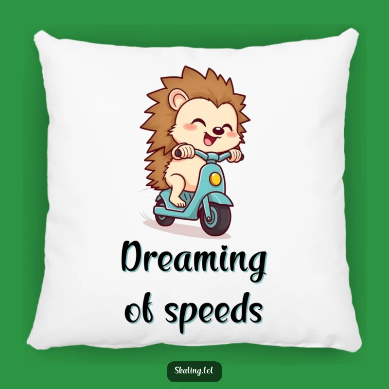 Funny Hedgehog Scooter Pillow: Cozy Comfort with Zesty Vibes, Gift Idea