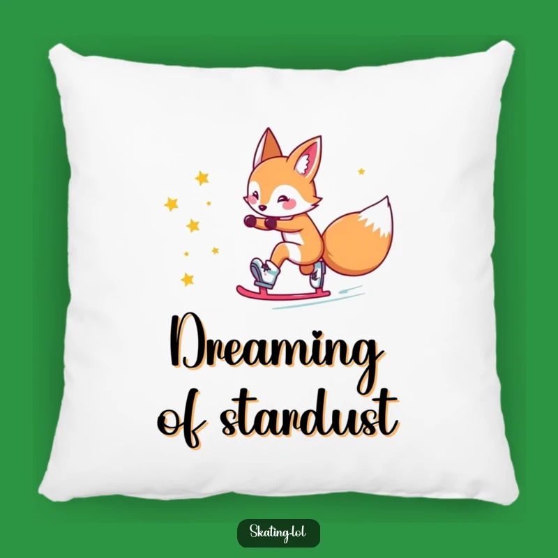 Funny Fox Star Skates Pillow: Cozy Comfort and Magical Fox Decor