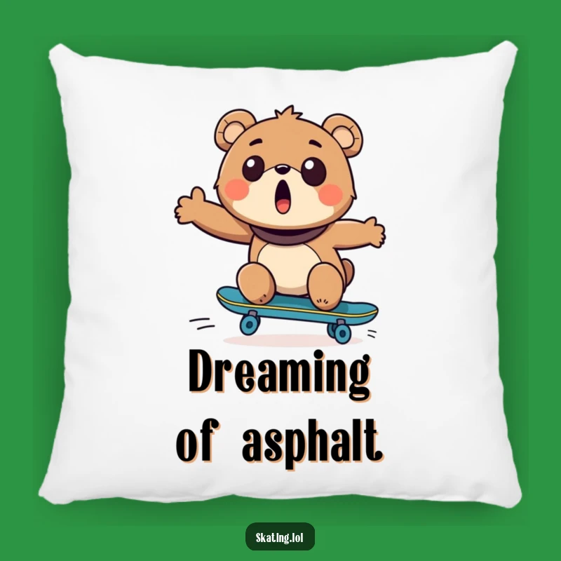 Funny Bear Skateboarder Pillow: Snuggle Up with This Adorable and Hilarious Decor!
