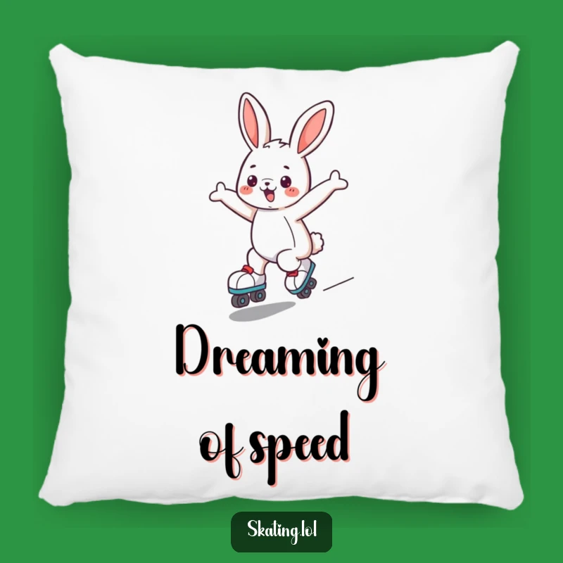 Funny Bunny Roller Skates Pillow - Cozy Joyful Gliding Character Cushion