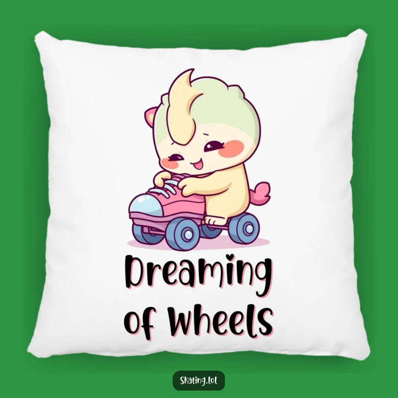 Funny Curious Skater Pillow: Creature's Wheel Accent, Cozy Funny Gift!