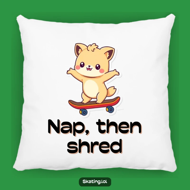 Funny Cute Animal Skateboarder Pillow - Comfy & Hilarious Decor Gift