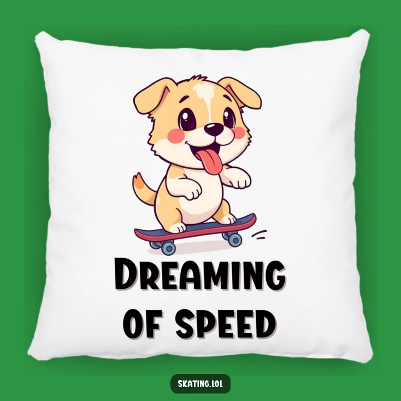 Funny Dog Roller Skate Pillow - Cozy Energetic Pushing Character Cushion