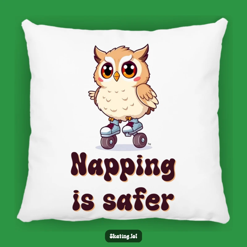 Funny Owl Roller Skates Pillow: Surprised Wobble, Cozy & Comical Decor