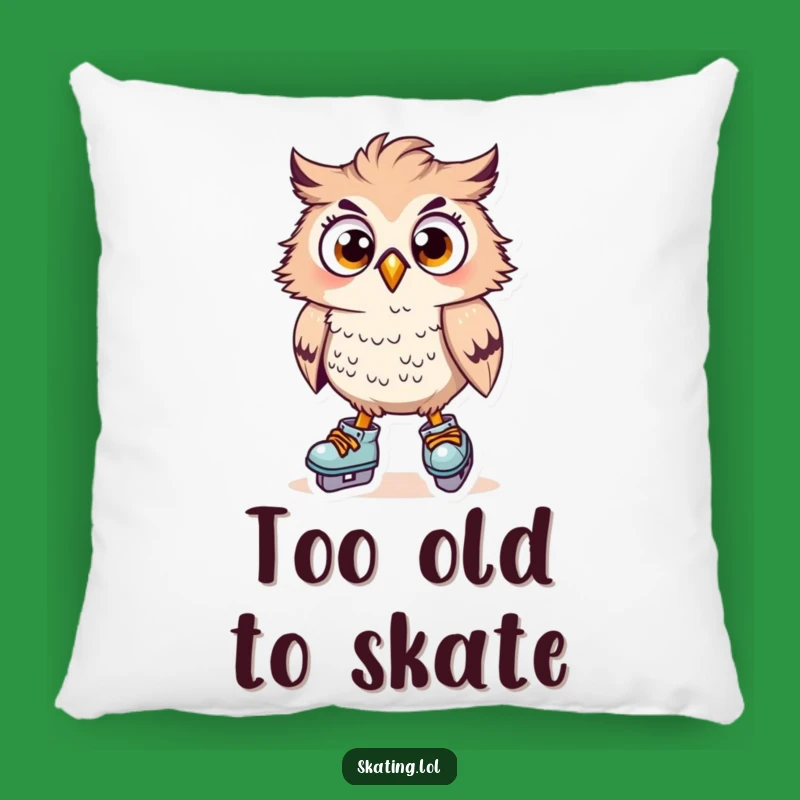 Funny Owl Skater Pillow: Cozy Surprised Bird, Comfy Hilarious Gift!