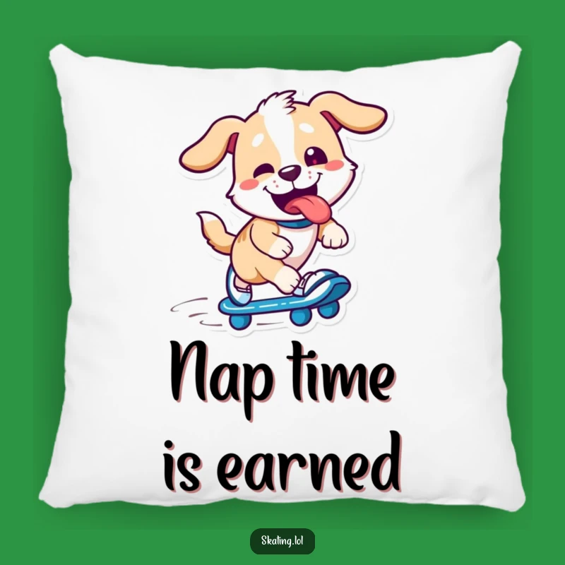 Funny Dog Skater Pillow: Cozy Pup Speeding, Comfy & Hilarious Gift!